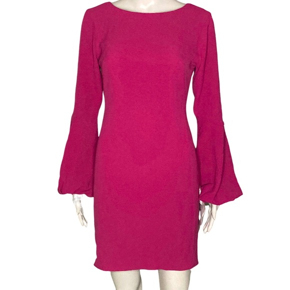 NWT Dress the Population Mackenzie Hibiscus Twist Back Mini Dress - Sz S - Picture 3 of 9
